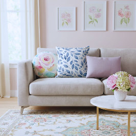 Almofada Modern elegant botanical  watercolor  navy blue