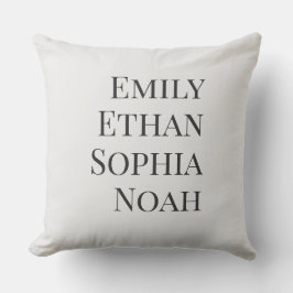 Almofada Modern Elegant Kids Names Personalized Family Thro