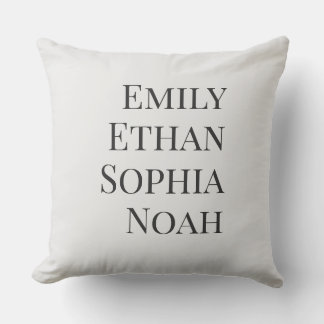 Almofada Modern Elegant Kids Names Personalized Family Thro