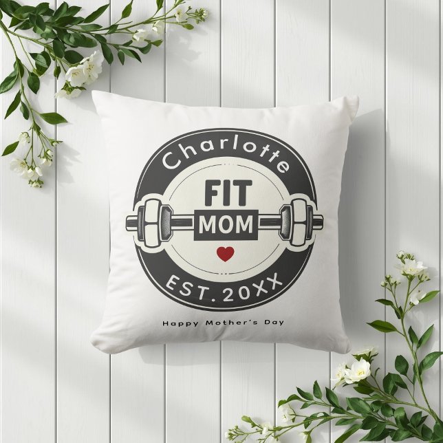 Almofada Modern Fit Mom Mothers Day Pillow Gift (Criador carregado)