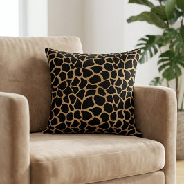 Almofada Modern Giraffe Animal Print Safari Brown Black