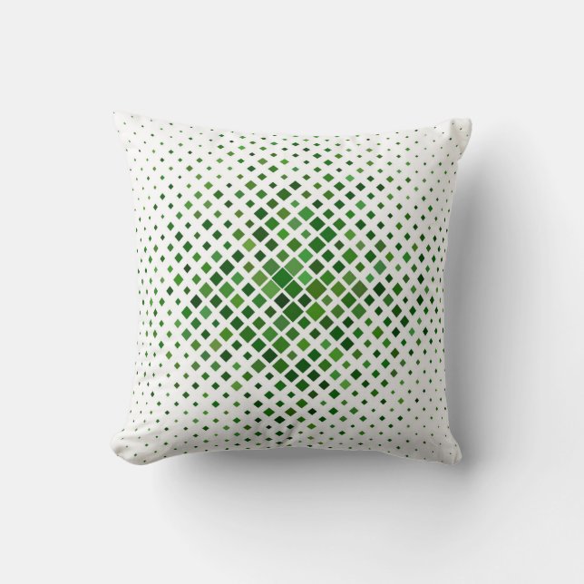 Almofada Modern Green Geometric Pattern Throw Pillow (Frente)