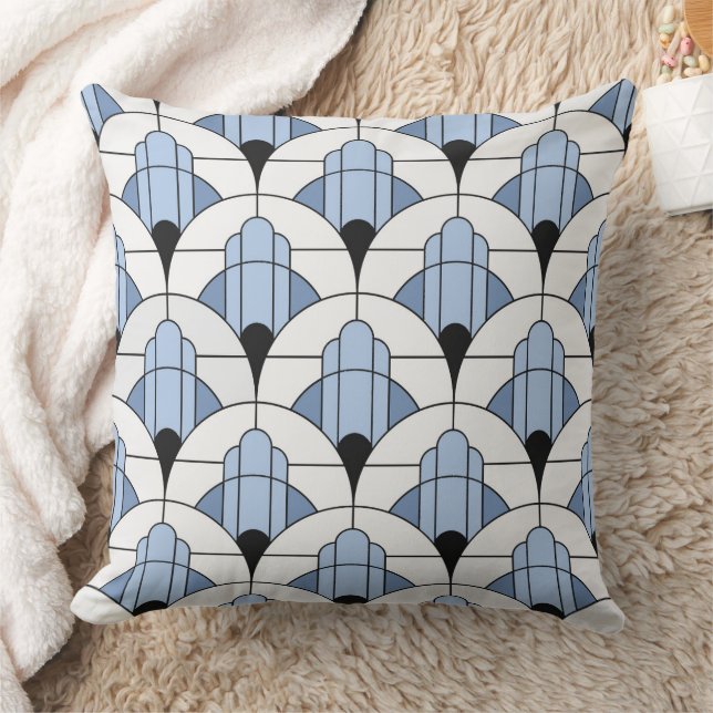 Almofada Modern Grey/Blue Art Deco Style  (Cobertor)