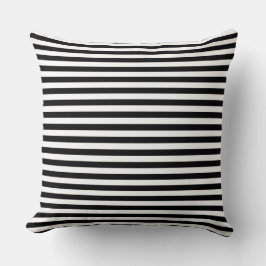 Almofada Modern Half-Inch Black & White Stripe Pattern