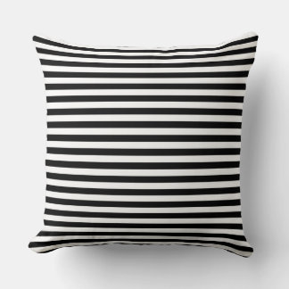 Almofada Modern Half-Inch Black & White Stripe Pattern