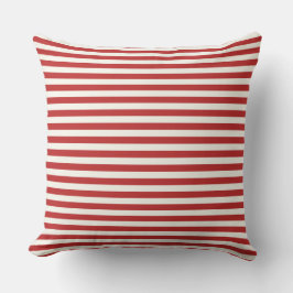 Almofada Modern Half-Inch Crimson Red & White Stripe 