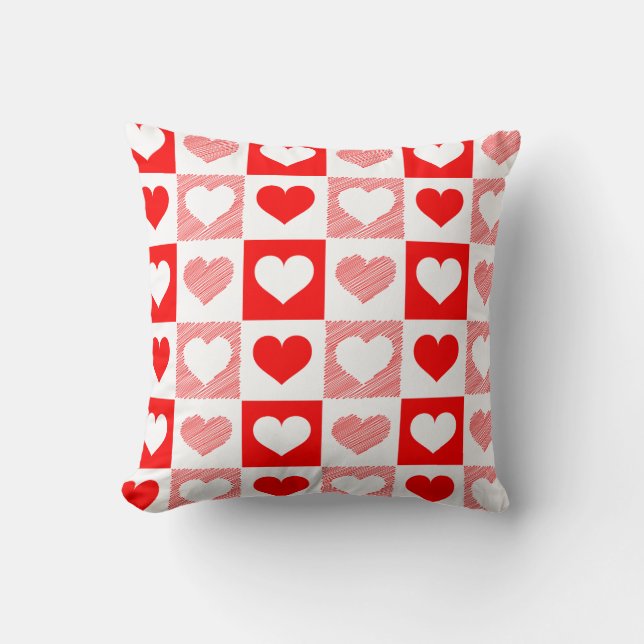 Almofada Modern Heart Pattern Throw Pillow - Romantic  (Frente)
