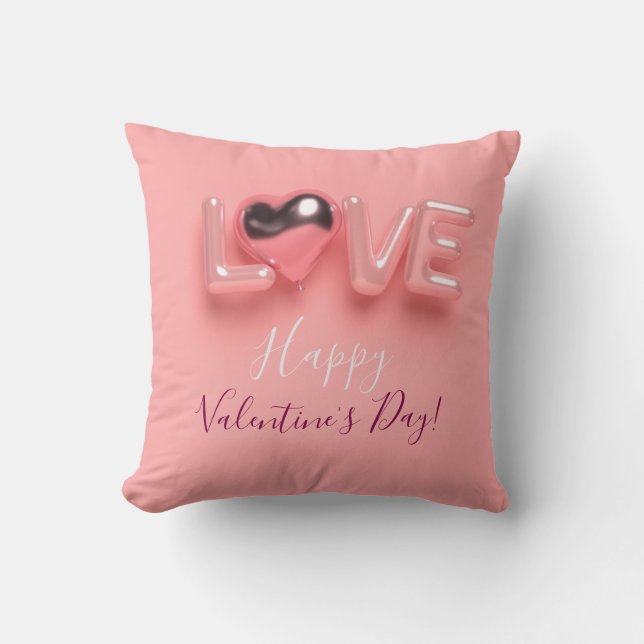 ALMOFADA  MODERN  HEART PINK VALENTINES DAY   (Frente)