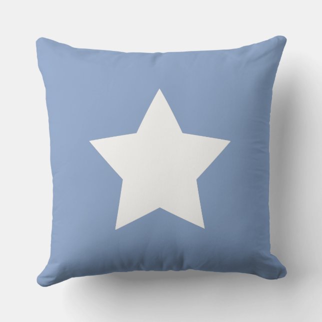 Almofada Modern inicial minúscula Estrela Azul branco (Verso)