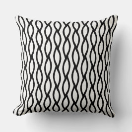 Almofada modern line art black and white pattern