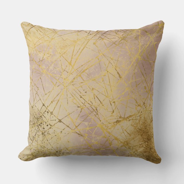 Almofada Modern, Luxury, Gold , Rose Gold, Abstract Pattern (Frente)