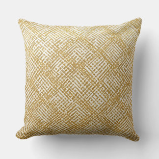 Almofada Modern, Luxury, Golden Grid Pattern