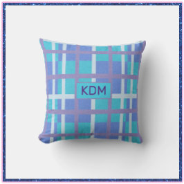 Almofada Modern Madras Na moda púrpura e Travesseiro azul