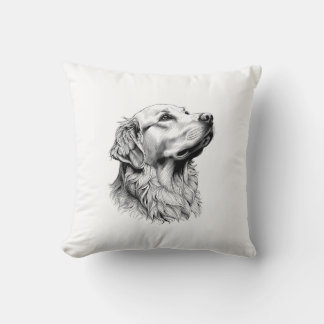 Almofada Modern Minimalist Golden Retriever Line Art Pillow
