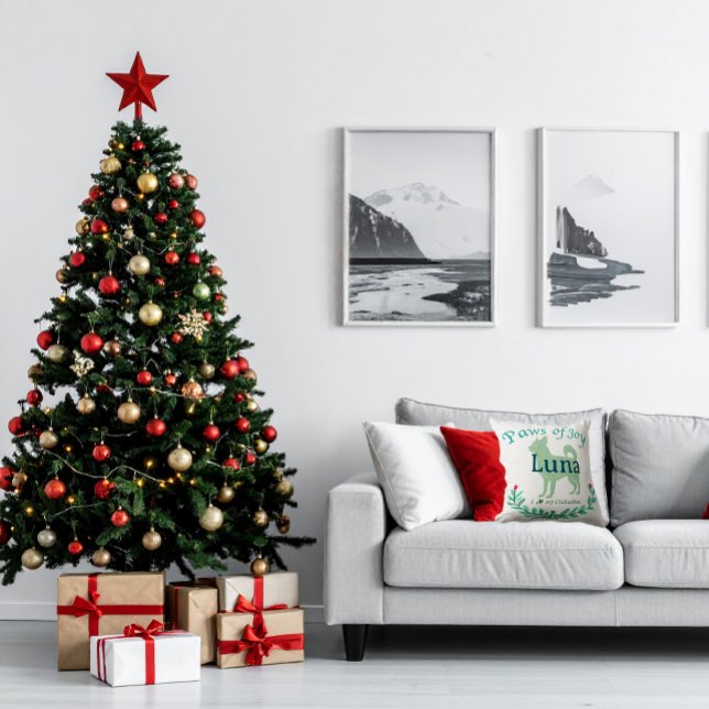 Almofada Modern Mint Chihuahua | Personalized Christmas (Criador carregado)