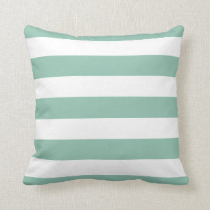 Almofada Modern Mint Green and White Stripes