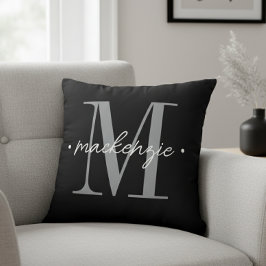 Almofada Modern Monogram Minimal Black White