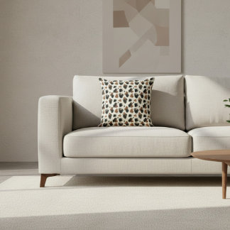 Almofada Modern Neutral Chocolate Cow Print Aesthetic