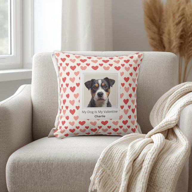 Almofada Modern Personalized Dog Valentine Pillow (Criador carregado)