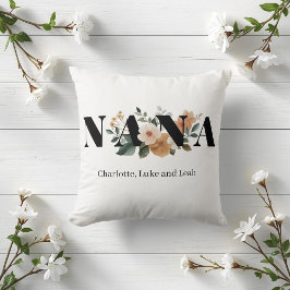 Almofada Modern Personalized Nana Floral Gift
