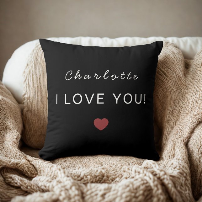 Almofada Modern Personalized Valentine Pillow – I Love You (Criador carregado)
