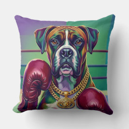 Almofada Modern Pop Art Boxer Dog Boxing Athlete 360°