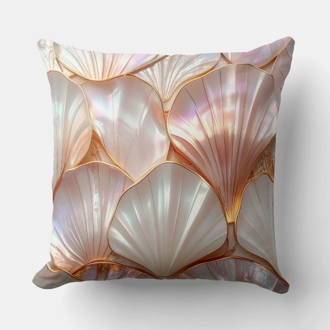 Almofada Modern Royal Mother of Pearl & Rose Gold Pillow (Frente)