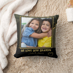 Almofada Modern We Love you Grandpa black and gold Photo