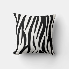 Almofada Modern Zebra Print Cotton Throw Pillow - Natural F