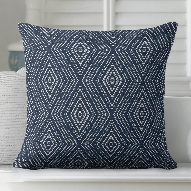 Almofada Moderna Azul Índigo (Indigo/Navy Blue Throw Pillow by Totally Coast)