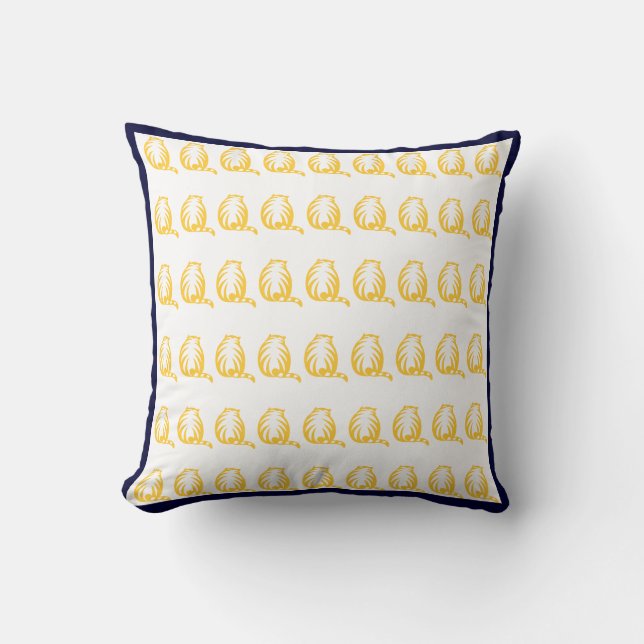 almofada moderna de GATOS amarelo mostarda e branc (Frente)