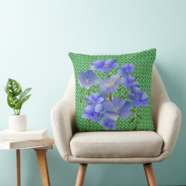Almofada Moderna e Chic com Lírios Azuis de Jardim