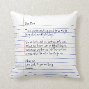 Almofada Moderna Letra manuscrita em papel linkado para mam