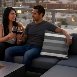 Almofada Moderna Linear | Carbono & Obsidiana