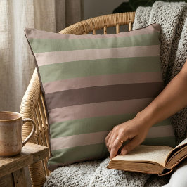 Almofada Moderna Linear | Sage Envelhecido & Rosa Chá