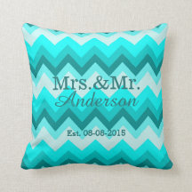 moderna ombre turquoise chevron mr e mrs