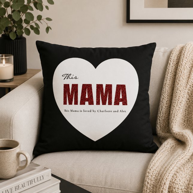 Almofada Moderna Personalizada Coração da Mamãe (Criador carregado)