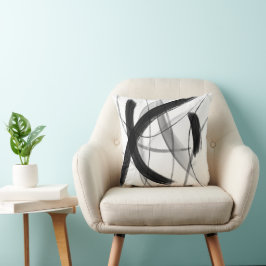 Almofada Moderno abstracto preto e branco