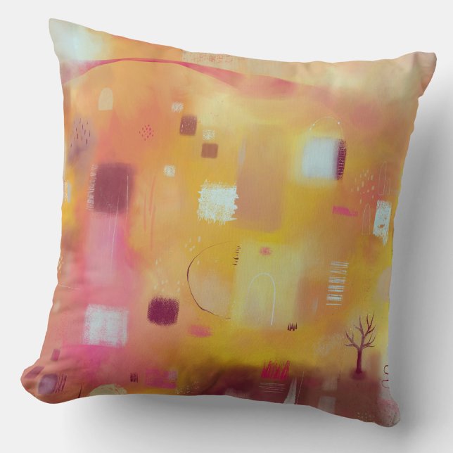 Almofada Moderno Abstrato Amarelo (Criador carregado)