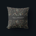 Almofada moderno botânico negro, elegante contemporâneo<br><div class="desc">na moda de design personalizado branco-preto-preto-branco-botânico-moderno-moderno-contemporâneo.</div>