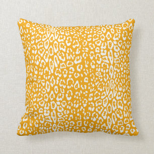 Almofada Moderno, branco, amarelo mostarda, impressão anim