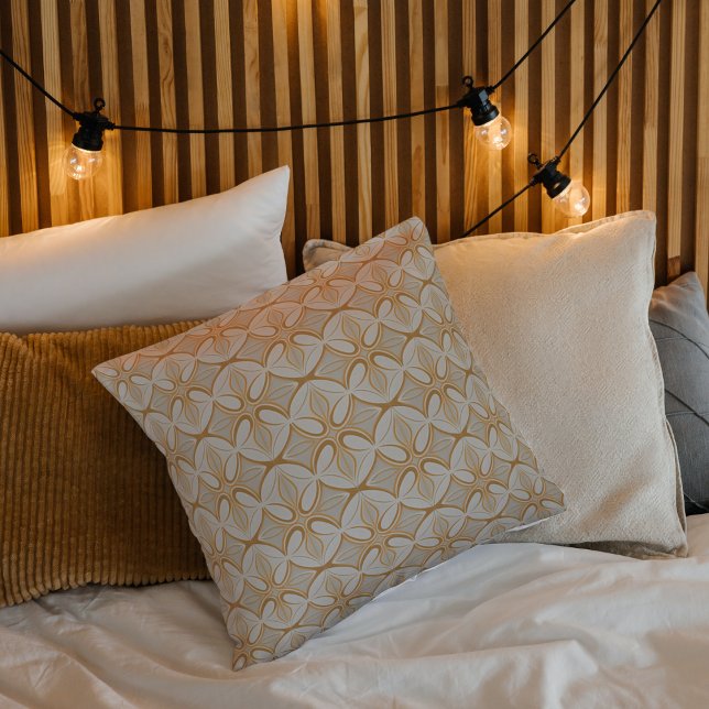 Almofada Moderno de Meio século Dourado e creme (Criador carregado)