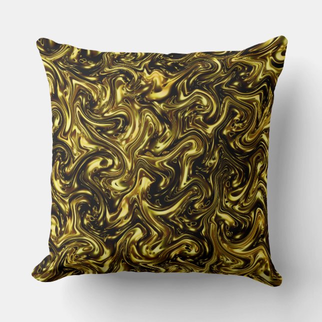 Almofada moderno e belo padrão de ouros curvando Fashionart (Frente)