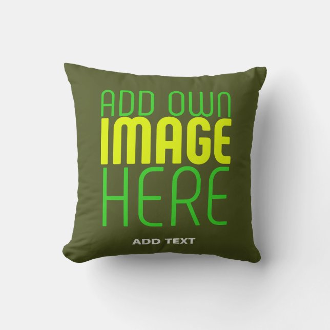 ALMOFADA MODERNO EDITABLE ARMY GREEN IMAGE TEXTO MODELO (Frente)