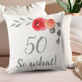 Almofada Moderno Engraçado 50, Que 50º Aniversário Floral