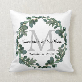 Almofada Moderno Eucalyptus Wreath Monogramas
