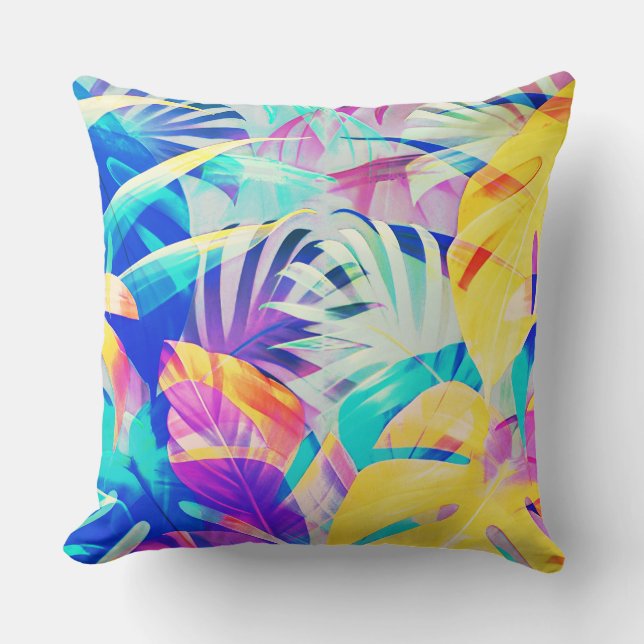 Almofada Moderno Floral Abstrato Cor Pastel (Frente)