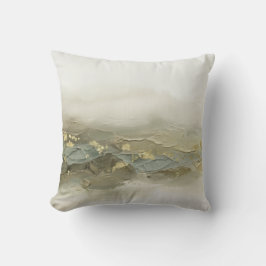 Almofada Moderno Impasto 3D Oliva Sage Verde Dourado