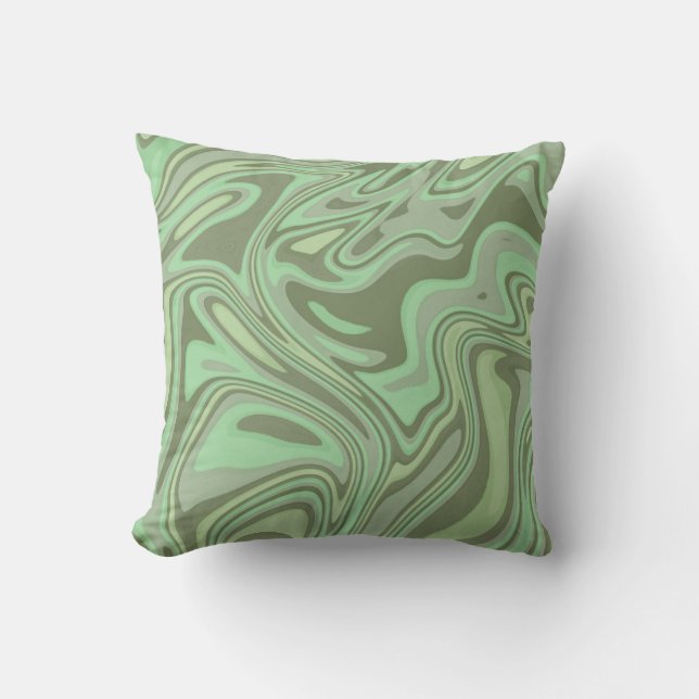 Almofada Moderno Marble Watercolor Sage Verde (Frente)