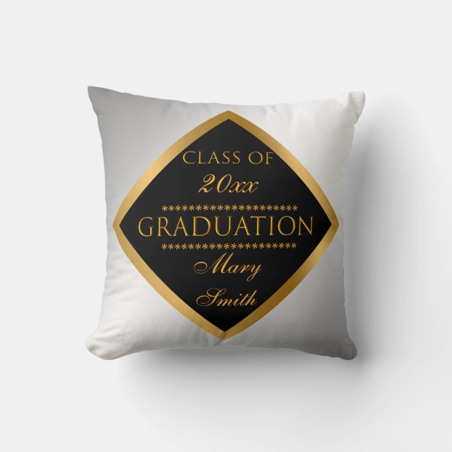 Almofada Moderno simples Personalizar prata Dourada (Frente)